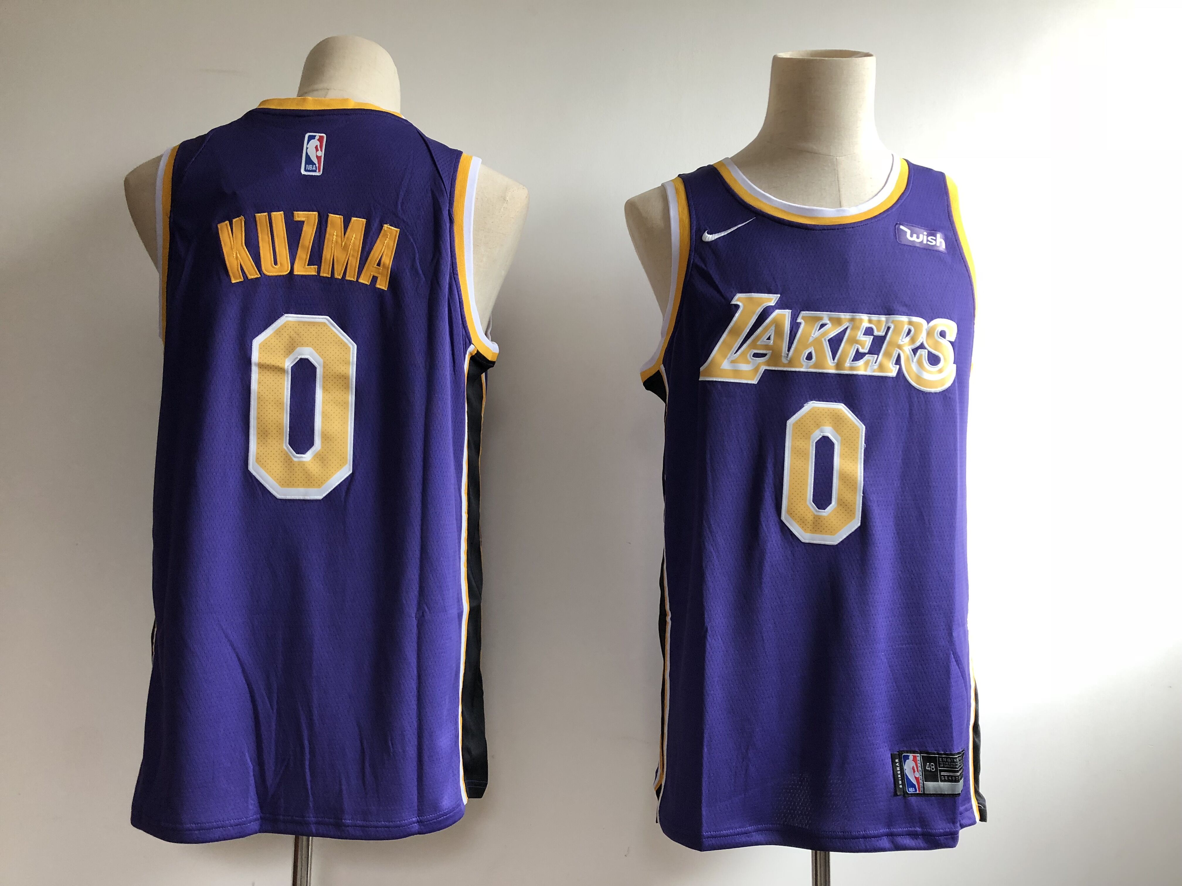 Men NBA Los Angeles Lakers #0 Kuzma purple game Nike NBA jerseys